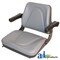 A & I Products Seat, Universal w/ Slide Track & Flip-Up Armrests, Plastic Pan, GRY VINYL 22.75" x12" x21" A-T500GY - alternate 1